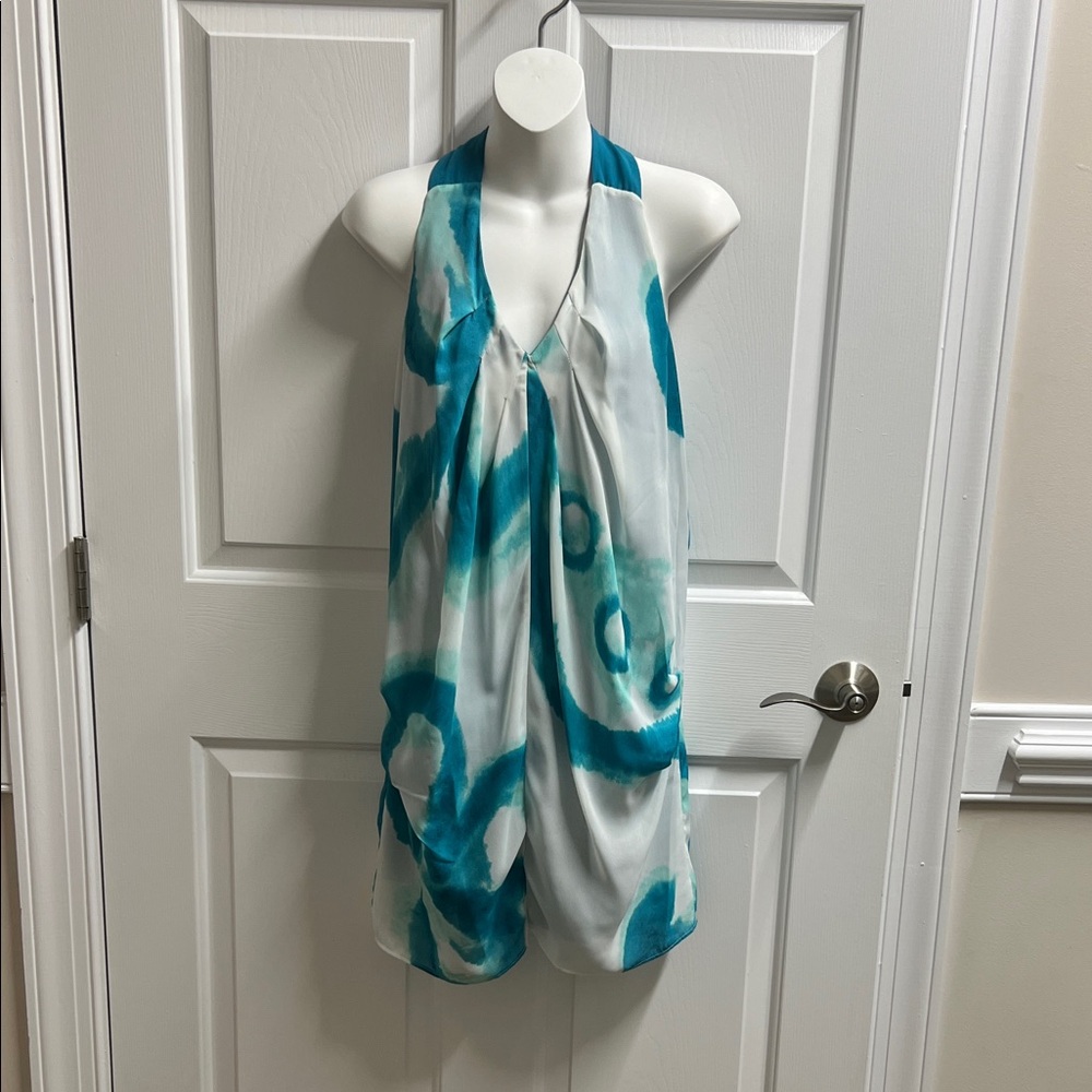 United Colors Of Benetton size small White Dress turquoise blue dress